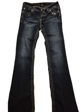 SUKO JEANS-Women's Dark Wash Bootcut Jeans - Black